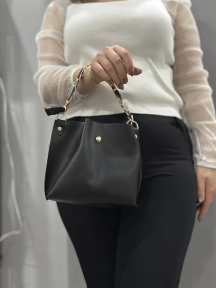 BİÇOMİ Siyah cilt zrm çanta - Resim 3