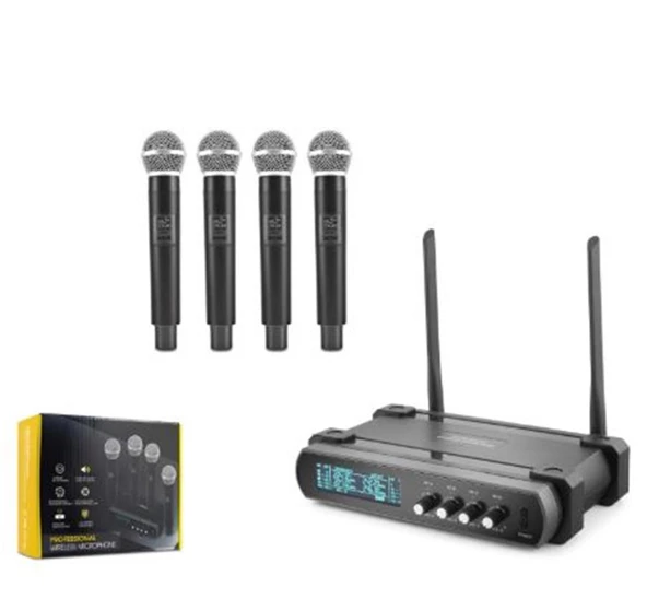 Hadron Hdx2792 Kablosuz 4-Mikrofon Vhf Siyah ürün görseli