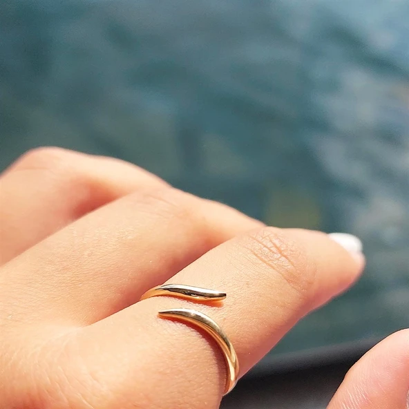 Gümüş Yüzük - Es Taşsız Energy Yüzüğü-Modern Tasarım Taşsız 925 Ayar Gümüş Yüzük - Resim 6