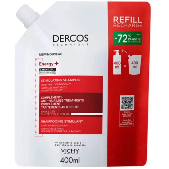 Vichy Dercos Energisant Saç Dökülmesine Karşı Şampuan Refill 400 ml