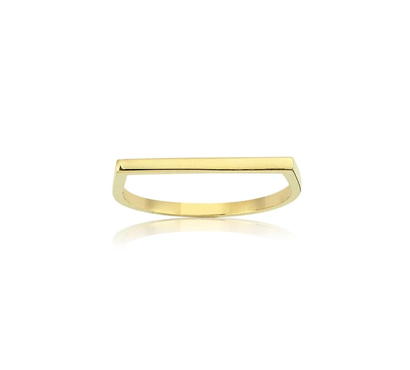 Ufuk Çizgisi Şans Totemi İnce Minimal Tasarım Gümüş Yüzük-Minimal Tarz 925 Ayar Eklem Gümüş Yüzük - Resim 5