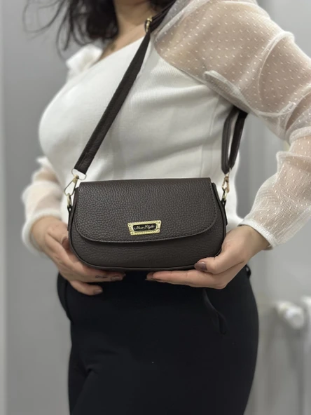 BİÇOMİ Kahve cilt jessi çanta ürün görseli