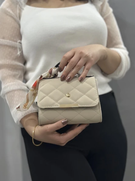 BİÇOMİ Bej cilt zoje çanta - Resim 7