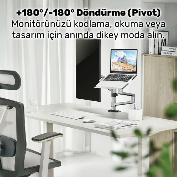 NPO STD72024MLG 11"-17" Notebook 17"-32" Monitör Destekli Alüminyum Monitör Tutucu - Resim 3