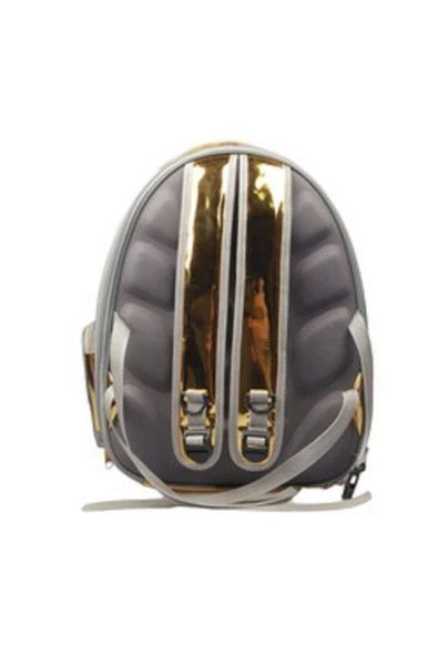 PettyComfort Kedi Astronot Taşıma Çantası-silinebilir-arkası Fileli -açılabilir Gold-parlak - 4