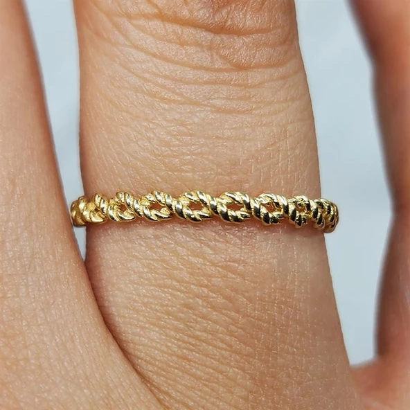 Gümüş Yüzük - Kör Düğüm Minimal Tasarım 925 Ayar Gümüş Alyans - 10