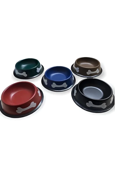 RASTBİERO Köpek Kemik Desenli Metal Mama Kabı
