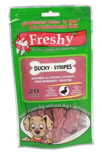 Furlo Freshy Ducky Stripes Gerçek Ördek Etli Köpek Ödül 20'li