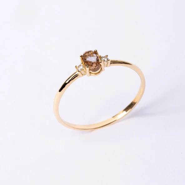 Gümüş Yüzük - 0.30 Karat Zultanit Tria Evlilik Teklifi Gümüş Yüzük - Doğal Taş Tria Gümüş Yüzük - 8