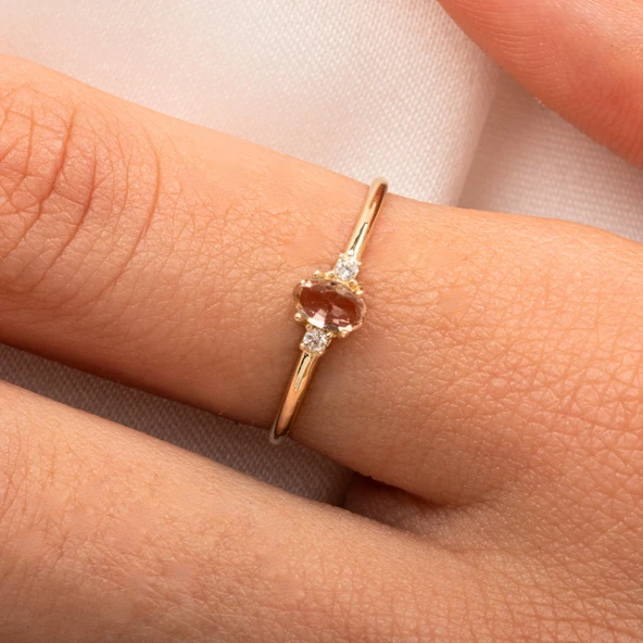 Gümüş Yüzük - 0.30 Karat Zultanit Tria Evlilik Teklifi Gümüş Yüzük - Doğal Taş Tria Gümüş Yüzük - 10