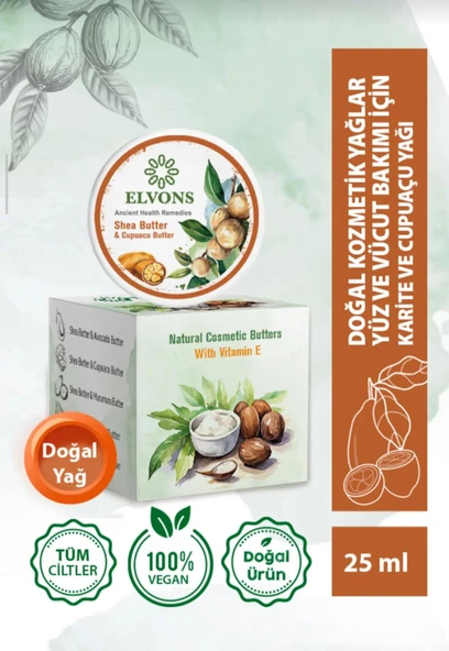 Elvons Lip Balm - Dudak Kremi - Vazelin - Cupuacu & Shea Yağı 25ml
