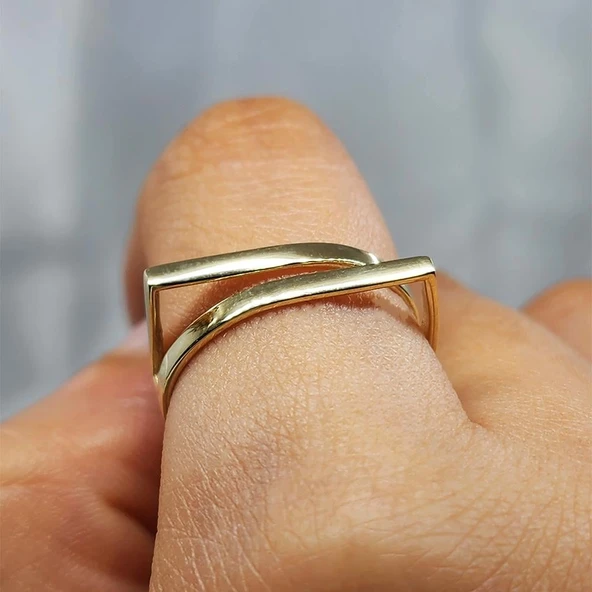 Gümüş Yüzük - Exxen Tarz Tasarım 925 Ayar Gümüş Yüzük - Resim 5