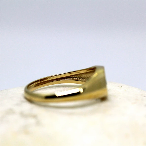 Firuze Taşlı Şimal Yıldızı Yuvarlak Mühür 925 Ayar Gümüş Yüzük-Yıldızlı Hediye Gümüş Yüzük - 7