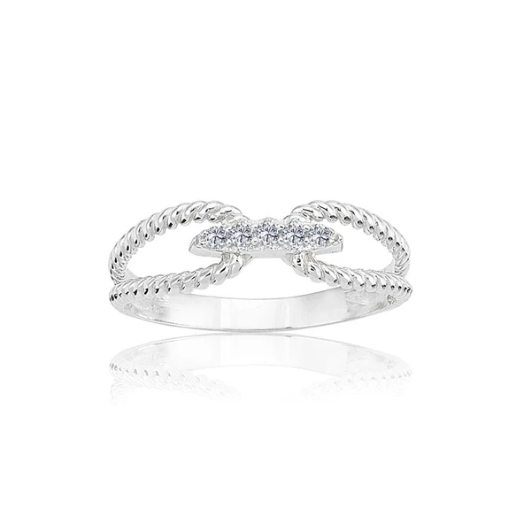 Gümüş Yüzük - Taşlı Halat Gümüş Yüzük - 8