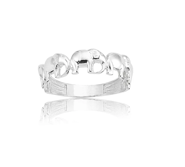 Fil Bereket 925 Ayar Gümüş Yüzük-925 Ayar Taşsız Hediye Gümüş Yüzük - 4