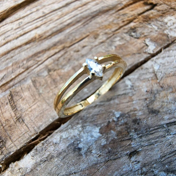 Gümüş Yüzük - Mila 0.30CT Swarovski Tektaş Minimal Tasarım Gümüş Yüzük- Hediyelik Tektaş Gümüş Yüzük - 7