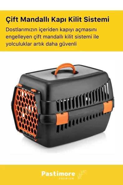 Pastimore Deluxe Serisi Güvenli & Konforlu Kedi Taşıma Sepeti Sağlam Pet Kutusu Seyahat Kafesi Çantası Pembe - 5