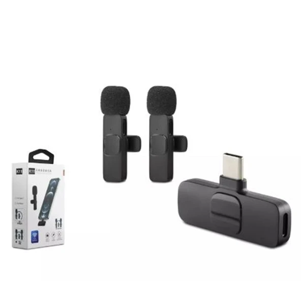 Hadron Hdx2788 Kablosuz 2-Mikrofon Type-C Siyah ürün görseli