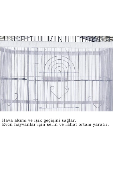 Wahw Pet Kafes Tülü XXL - Papağan ve Muhabbet Kuşu Kafes Tülü, Hava Alabilen, 33x42x30cm 360derece - 4
