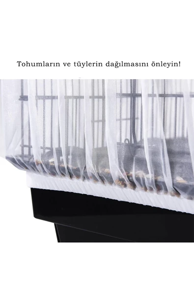Wahw Pet Kafes Tülü XXL - Papağan ve Muhabbet Kuşu Kafes Tülü, Hava Alabilen, 33x42x30cm 360derece - 3
