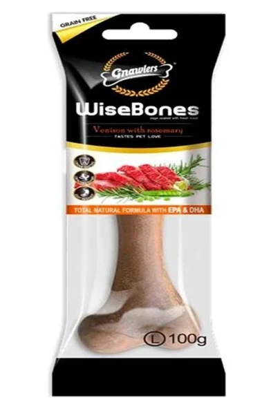 Orqinel Gnawlers Wısebones Biberiyeli Ve Geyik Etli Köpek Ödül Kemiği 100 gr