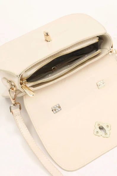 Levidor Krem Rugan Kadın Omuz Çantası 930180 - Resim 4