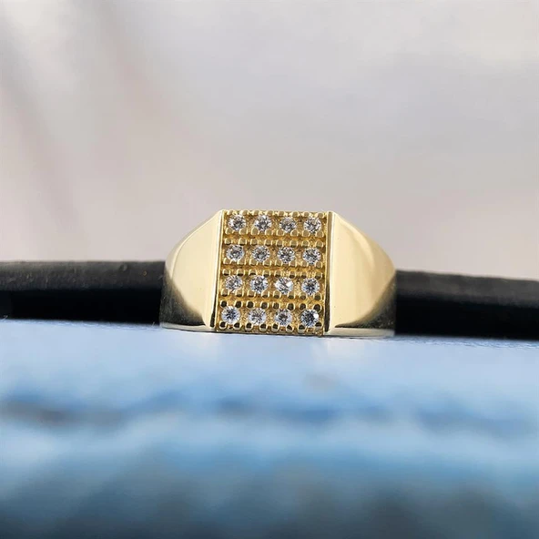 Gümüş Yüzük - Şövalye Modern Tasarım Gümüş Yüzük-Mikro Mıhlama Tasarım Şövalye 925 Ayar Gümüş Yüzük - Resim 10