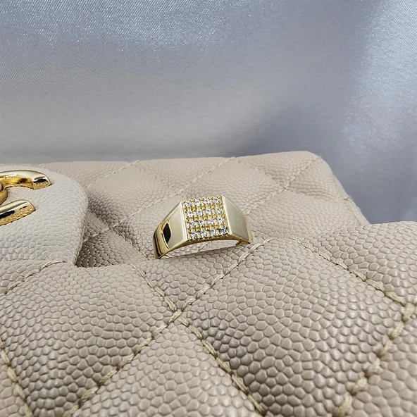 Gümüş Yüzük - Şövalye Modern Tasarım Gümüş Yüzük-Mikro Mıhlama Tasarım Şövalye 925 Ayar Gümüş Yüzük - Resim 12