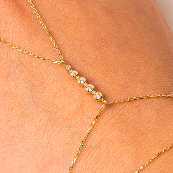 Gümüş Şahmeran - 925 Ayar Gümüş Sıra Taşlı Modern Tasarım Şahmeran - 4