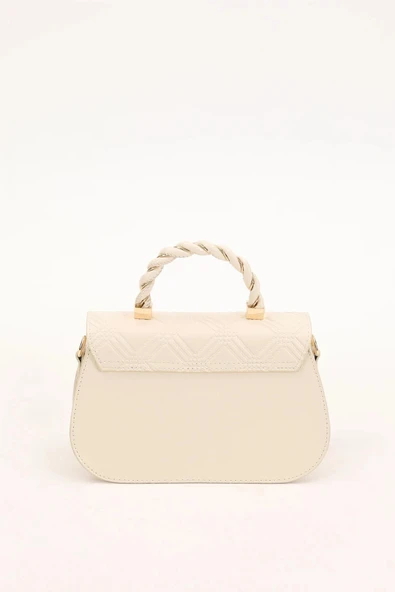 Levidor Krem Rugan Kadın Omuz Çantası 930180 - Resim 5