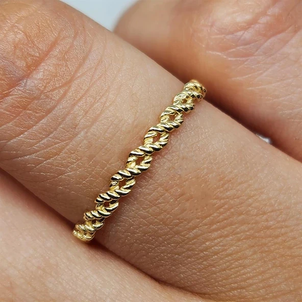 Gümüş Yüzük - Kör Düğüm Minimal Tasarım 925 Ayar Gümüş Alyans - 7