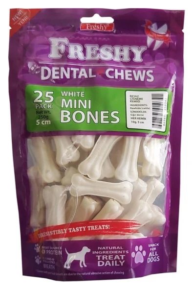 Orqinel Freshy Dental Pres Köpek Çiğneme Kemiği - 5 cm - 25'li Paket