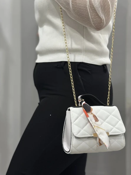 BİÇOMİ Beyaz cilt zoje çanta - Resim 2