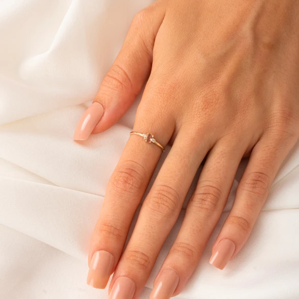 Gümüş Yüzük - 0.30 Karat Zultanit Tria Evlilik Teklifi Gümüş Yüzük - Doğal Taş Tria Gümüş Yüzük - 3