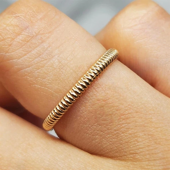 Gümüş Yüzük - Yay Taşsız Minimal Tasarım 925 Ayar Gümüş Evlilik Alyansı - 9