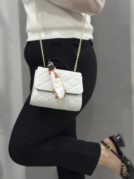 BİÇOMİ Beyaz cilt zoje çanta - Resim 4