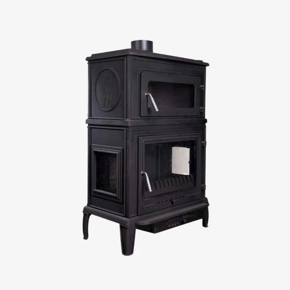 TDS Plazma X Fırınlı, Yan Kapaklı,Yan Camlı,  Alttan Küllüklü Döküm Şömine Soba - Resim 4