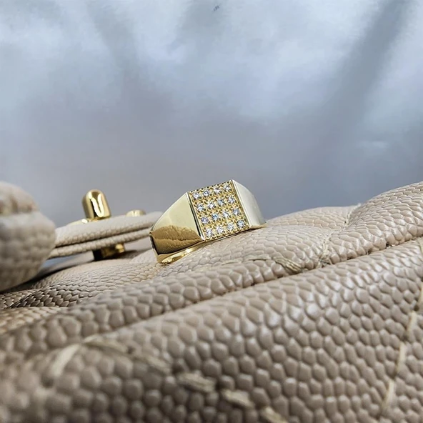 Gümüş Yüzük - Şövalye Modern Tasarım Gümüş Yüzük-Mikro Mıhlama Tasarım Şövalye 925 Ayar Gümüş Yüzük - Resim 11