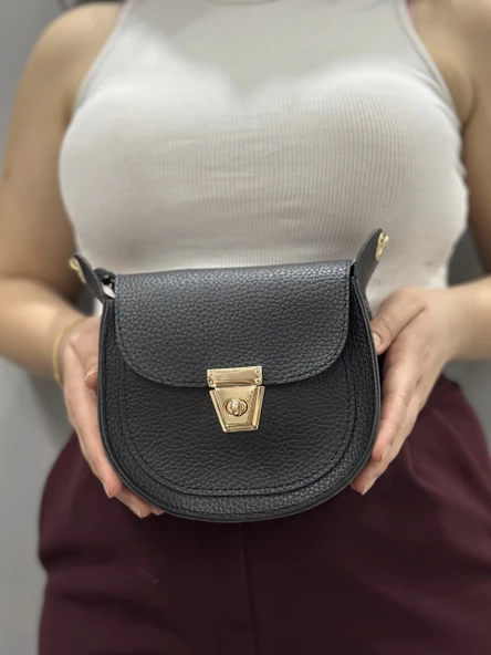 BİÇOMİ Klasik kapaklı siyah cilt çanta - Resim 2