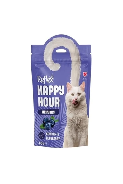 Reflex Happy Hour Tavuk Etli ve Yaban Mersinli Üriner Sistem Destekleyici Kedi Ödülü 60 Gr