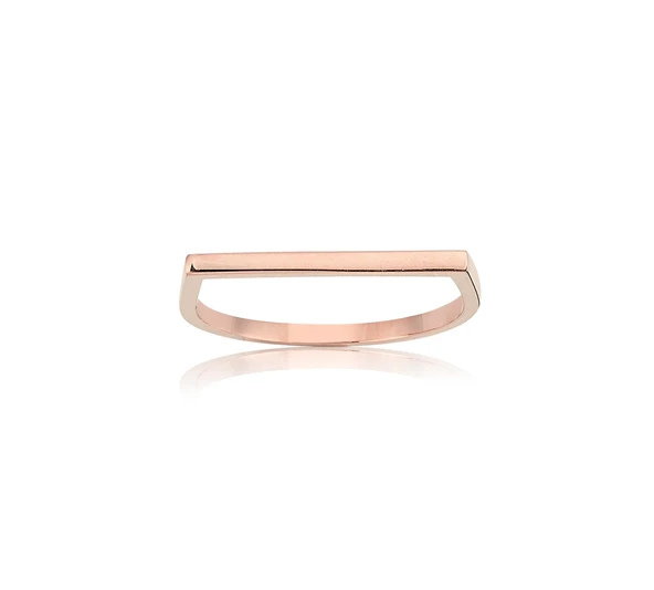 Ufuk Çizgisi Şans Totemi İnce Minimal Tasarım Gümüş Yüzük-Minimal Tarz 925 Ayar Eklem Gümüş Yüzük - Resim 11