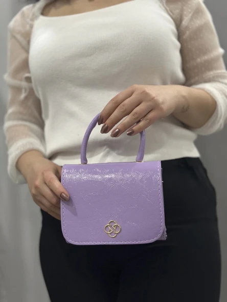 BİÇOMİ Lila cilt krash çanta - Resim 7