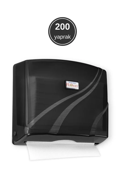 200’lü Z Katlamalı Kağıt Havluluk Dispanseri + Banyo Mutfak Duvara Monte Sıvı Sabunluk Siyah Seri - Resim 2