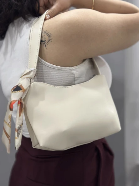 BİÇOMİ Riwan krem cilt çanta - Resim 5