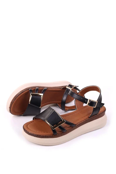 Papuç Sepeti FT-603 Rahat Taban Tokalı Günlük Kadın Sandalet - Resim 5