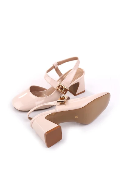 Papuç Sepeti 3002 Kadın 6 Cm Topuklu Rugan Ayakkabı - Resim 8