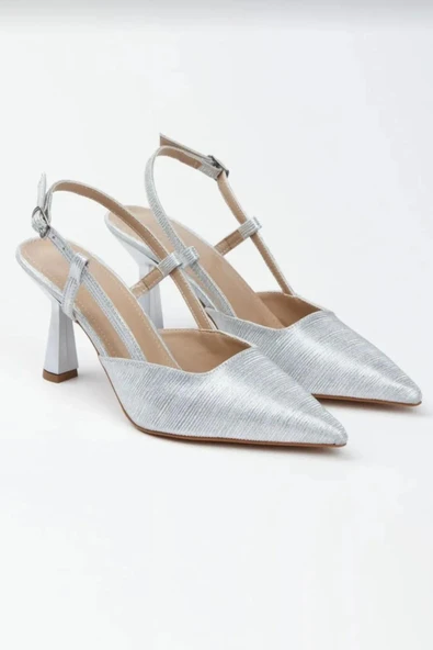 Papuç Sepeti NB-100 Parlak Saten Kadın 7 Cm Topuklu Ayakkabı - Resim 9