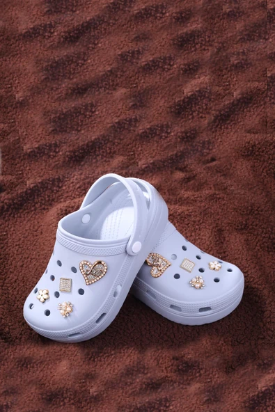 Papuç Sepeti Taşlı Kalın Taban Kadın Havuz/Plaj/Bahçe Terlik Sandalet - 8