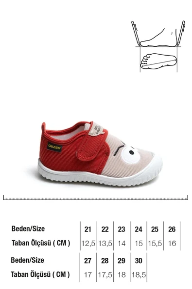 Gezer Kışlık Cırtlı Erkek Çocuk Günlük Okul Kreş Panduf Ayakkabı - 5