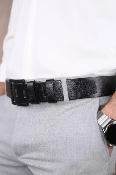 Papuç Sepeti Smt-4411 Erkek Hakiki Deri Kot Kemeri - Resim 3